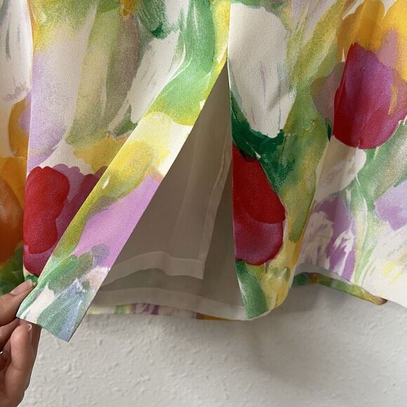 Vintage 1980s LOUIS FERAUD Tulip Floral Dress NEW Size US 12, UK 16 - Picture 7 of 9